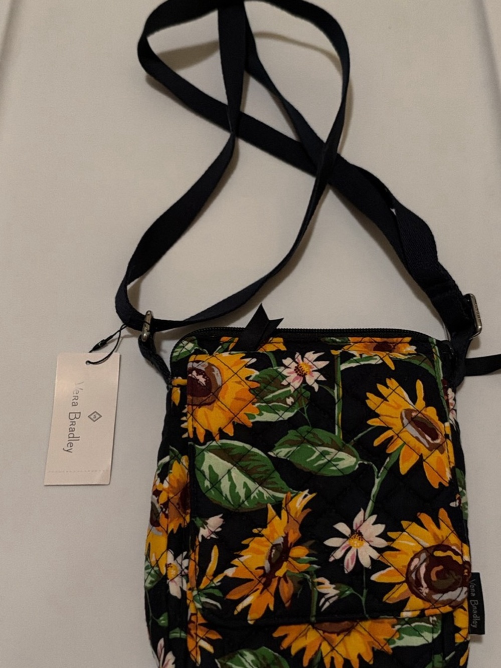 Vera Bradley Black Sunflower Floral Crossbody Bag